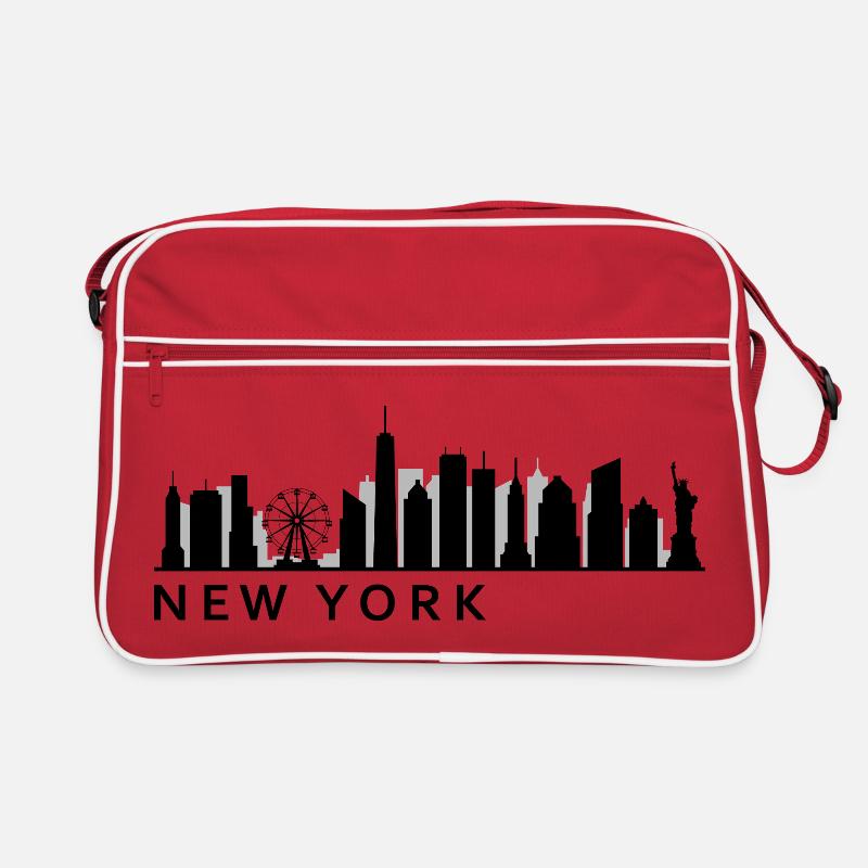 New Yorker Skyline - Retro Tasche - Rot/Weiß