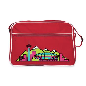 Vancouver City Skyline Harbour Centre Art - Retro Bag - red/white - Front