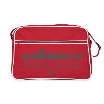 Danemark d’Odense, silhouette d’Odense - Sac Retro - rouge/blanc - Devant