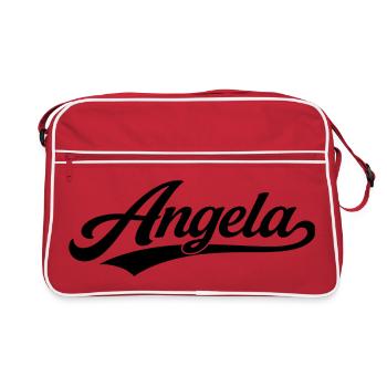 Angela-Name erster letzter Familie - Retro Tasche - Rot/Weiß - Vorne