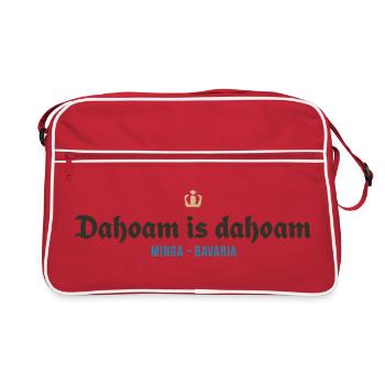 Dahoam is dahoam - Retro Tasche - Rot/Weiß - Vorne