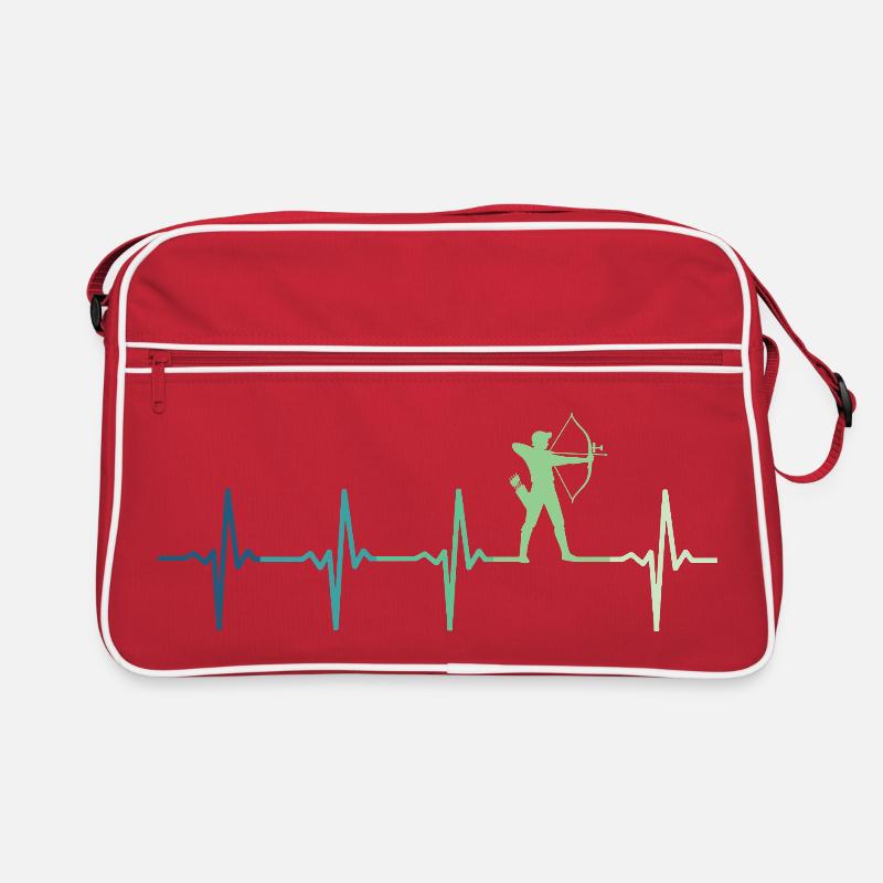 Bogenschießen Bogenschießen Herzschlag - Retro Tasche - Rot/Weiß