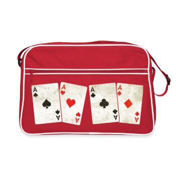 Vintage Retro Aces – Playing Cards - poker - Retro Bag - red/white - Front