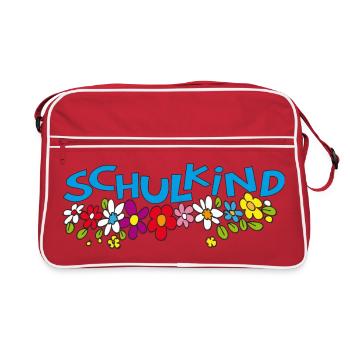 Schulkind  - Retro Tasche - Rot/Weiß - Vorne
