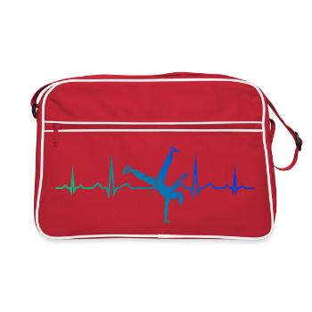 Idée cadeau pour un fan de danse avec hip-hop - Sac Retro - rouge/blanc - Devant