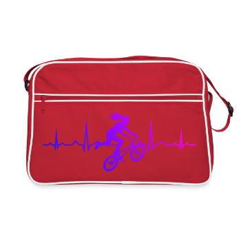 Idée cadeau pour le cycliste de BMX avec BMX freestyle - Sac Retro - rouge/blanc - Devant