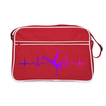 Idée cadeau de danse de rue pour un danseur hip-hop - Sac Retro - rouge/blanc - Devant