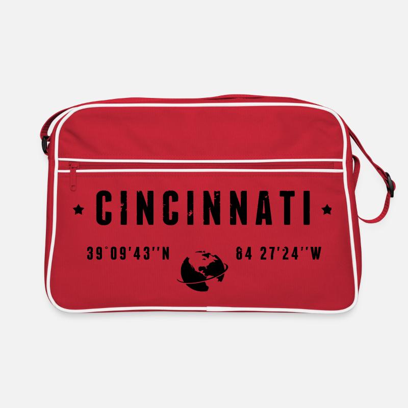 Cincinnati Ohio Coordinates Gps Globe Retro Bag