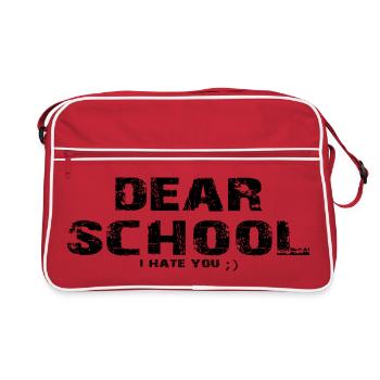 Dear School I Hate You Funny Student Humor Gift - Retro Bag - red/white - Front