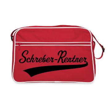 Schreber-Rentner (Rentner / Schrebergärtner / B) - Retro Tasche - Rot/Weiß - Vorne