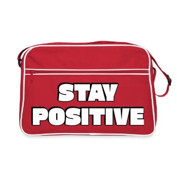 Stay Positive Bold Typography - Retro Bag - red/white - Front