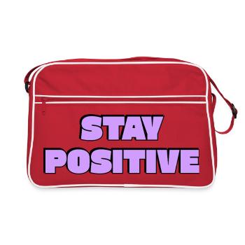 Stay Positive Bold Retro Text - Retro Bag - red/white - Front