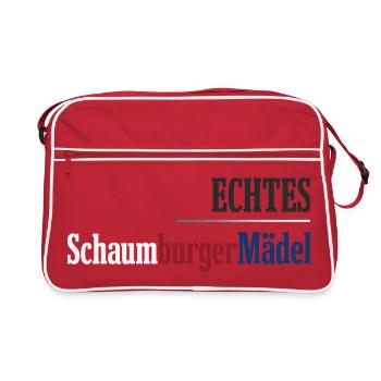 Echtes Schaumburger Mädel Niedersachsen - Retro Tasche - Rot/Weiß - Vorne