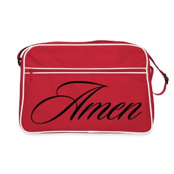 Amen calligraphie cursive Conception de citations de foi - Sac Retro - rouge/blanc - Devant