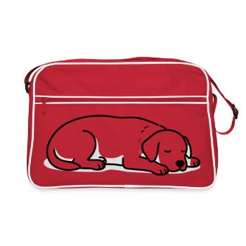 Silhouette des chats endormis - Sac Retro - rouge/blanc - Devant