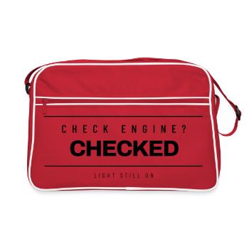 Mechaniker - Check Engine Checked - Werkstatt - Retro Tasche - Rot/Weiß - Vorne