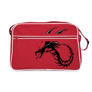 dragon tribal tattoo shape 2004 x - Retro Bag - red/white - Front