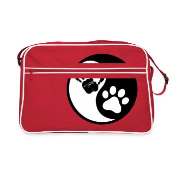 Chiens et humains - Sac Retro - rouge/blanc - Devant