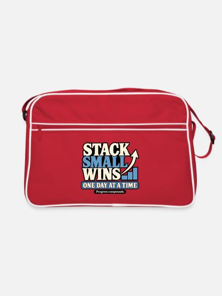 Kleine Siege im Stapel - Retro Tasche - Rot/Weiß