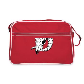 Skull - Sheep skull - Retro Bag - red/white - Front