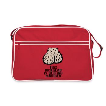 Dickhead testicules oeufs JGA bachelor adieu - Sac Retro - rouge/blanc - Devant