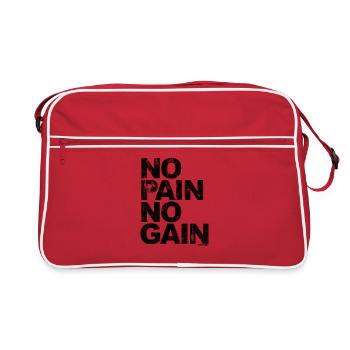 No Pain No Gain - Entraînement Fitness Hommes Femmes - Sac Retro - rouge/blanc - Devant