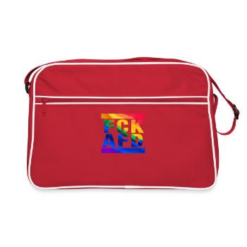 Contre les nazis - FCK AFD - Contre la droite - LGBTQ - Sac Retro - rouge/blanc - Devant
