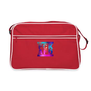 Against Nazis - FCK AFD - Against The Right - Retro Bag - red/white - Front