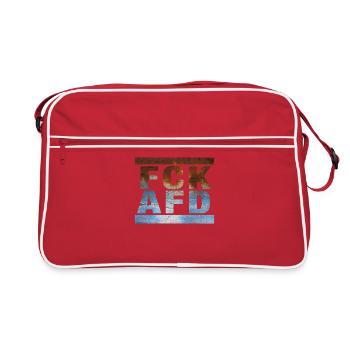 Against Nazis - FCK AFD - Against the Right - Retro Bag - red/white - Front