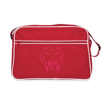 Fuck You - Fuck Off - Chat avec majeur - Sac Retro - rouge/blanc - Devant