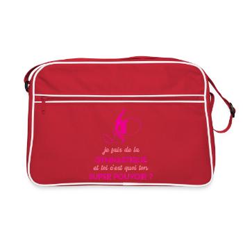 Je fais de la gymnastique et toi ton super pouvoir - Sac Retro - rouge/blanc - Devant