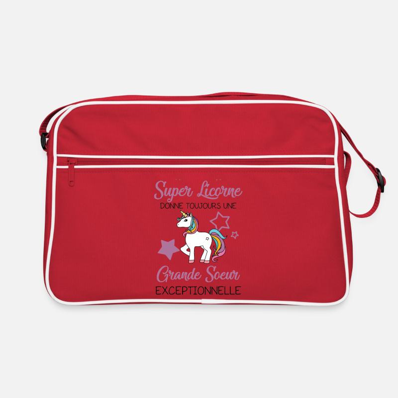 Super licorne nouvelle grande soeur exceptionnelle Sac Retro