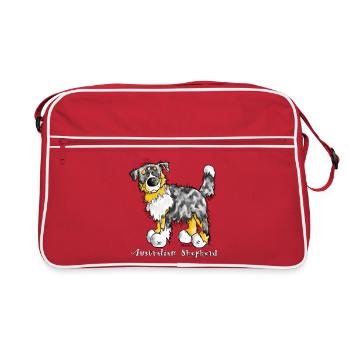 Berger australien - Aussie - Chapeaux de chien - Sac Retro - rouge/blanc - Devant