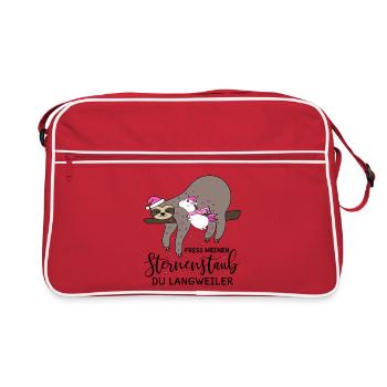 Paresseux licorne stardust noël hiver - Sac Retro - rouge/blanc - Devant