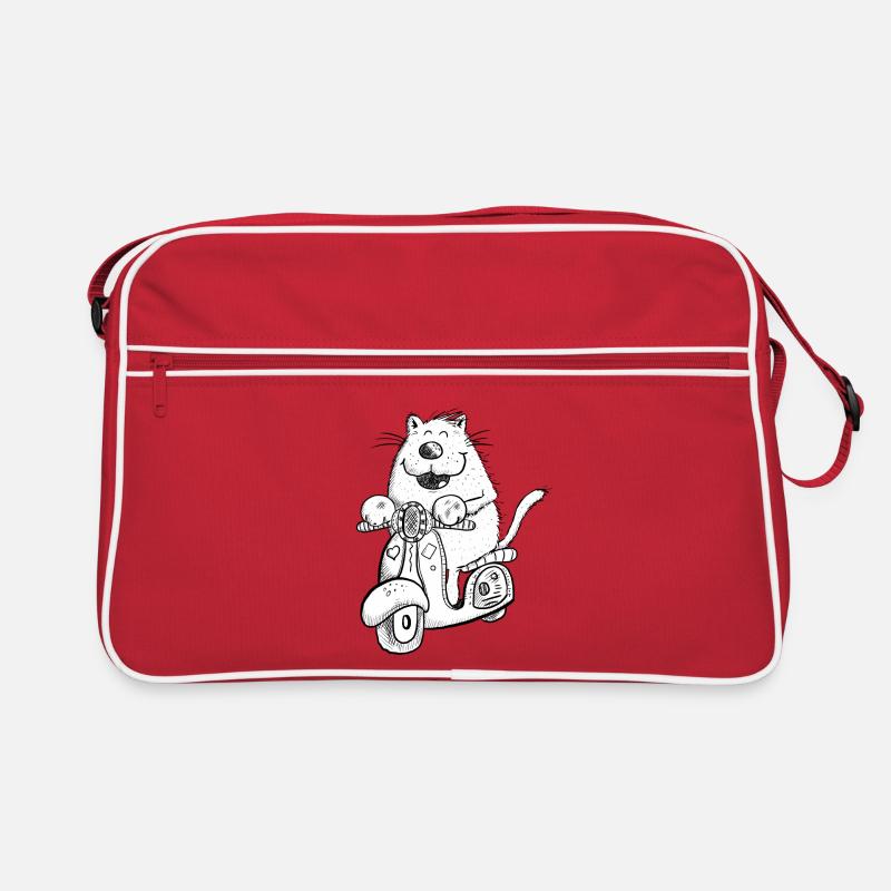 Lustige Katze Auf Roller Comicfigur Fun Geschenk Retro Tasche