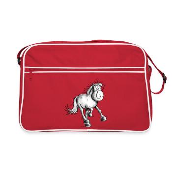 Flottes Pferdchen - Retro Tasche - Rot/Weiß - Vorne