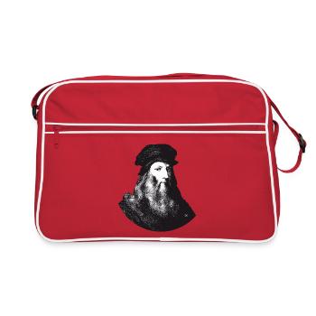 Leonardo Da Vinci - Retro Tasche - Rot/Weiß - Vorne