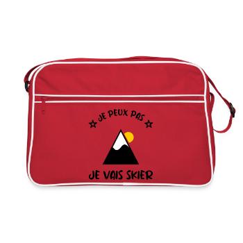 JE PEUX PAS. SKIER. SKI. RAQUETTE. SNOW. SNOWBOARD - Sac Retro - rouge/blanc - Devant