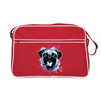 Chien carlin - Sac Retro - rouge/blanc - Devant