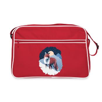 Fox in the snow - Retro Bag - red/white - Front