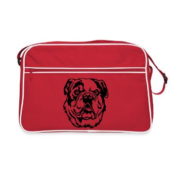 Tête de bouledogue continental - Sac Retro - rouge/blanc - Devant