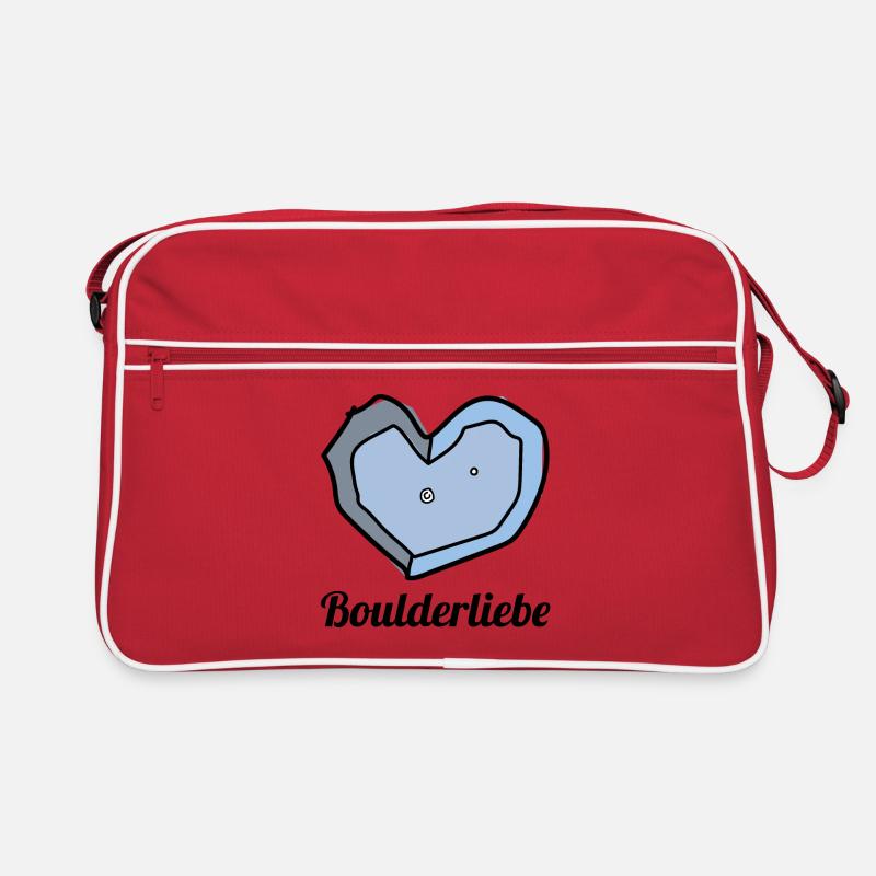 boulderliebe blau text Retro Tasche