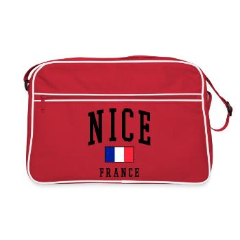 Nice - France - Drapeau - Sac Retro - rouge/blanc - Devant