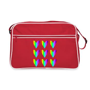 DAD. FATHER's DAY. HAPPY BIRTHDAY DAD. HEART - Retro Bag - red/white - Front