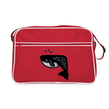 Blauwal - Retro Tasche - Rot/Weiß - Vorne