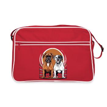 Chiens Boxer - Sac Retro - rouge/blanc - Devant
