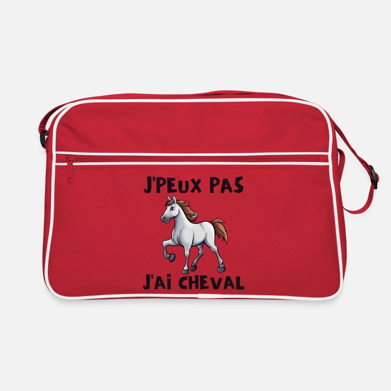 cheval, cavalier, passionné de chevaux Sac Retro