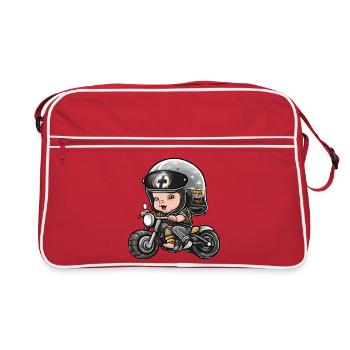 Baby biker, future biker, baby biker - Retro Bag - red/white - Front
