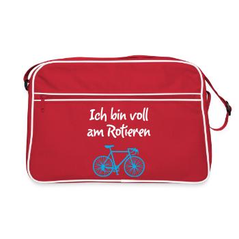 Roue Rotation Vélo Environnement Cool Dictons Humour - Sac Retro - rouge/blanc - Devant