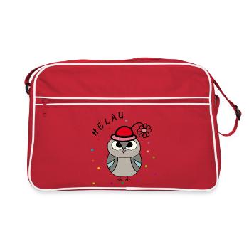 Helau Carnival Owl - Retro Bag - red/white - Front